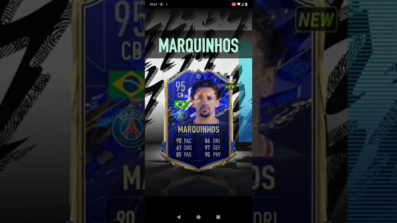Madfut 22 Marquinhos 95 Team Of The Years TOTY Shorts