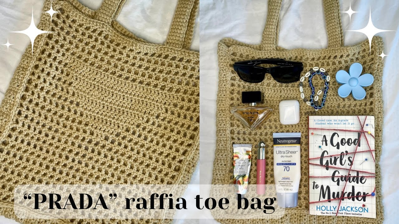 how to crochet a “prada”-inspired tote bag | beginner-friendly