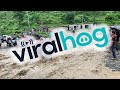 Motorbike Makes It Through Flooding Waters || ViralHog