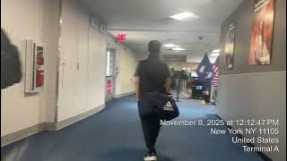 Airplane to Baggage Claim to Taxi, Terminal A, LaGuardia Airport (LGA), NYC, New York, Nov 08, 2025