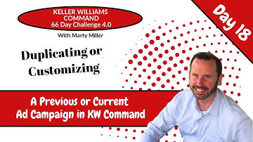 KW Command 66 Day Challenge 4.0 Day 18 - Duplicating or Customizing a Previous Facebook Ad Campaign