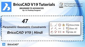 BricsCAD V19 Tutorial 47: How to use Parametric Geometric Constraints in BricsCAD? | With Example