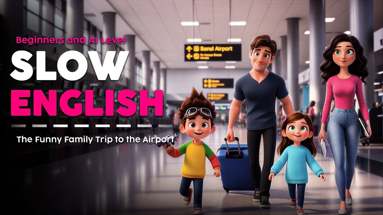 The Funny Family Trip to the Airport ｜English Listening Practice for Beginners (A1 Level)