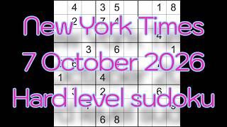 Sudoku solution – New York Times 7 October 2026 Hard level sudoku screenshot 3