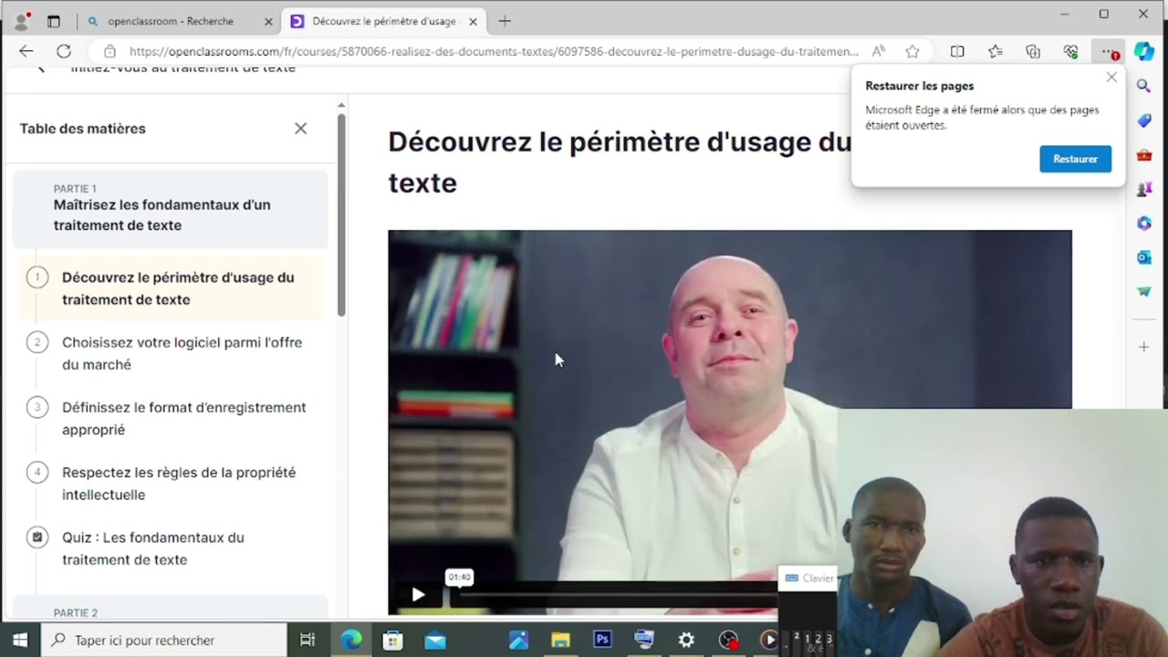 Tutoriel sur comment utiliser la plateforme Openclassroom