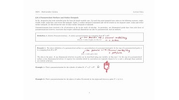 Parametric Surfaces & Surface Integrals - Scalar Example 1