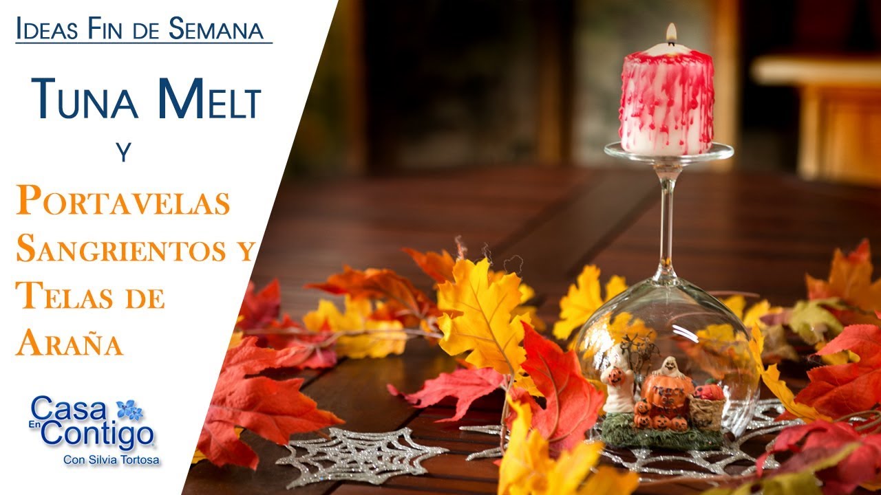 manualidades de animales Ideas Fin de Semana Sandwich de Atun con Queso Fundido y Portavelas Sangrientas y Pegatinas Telaraña