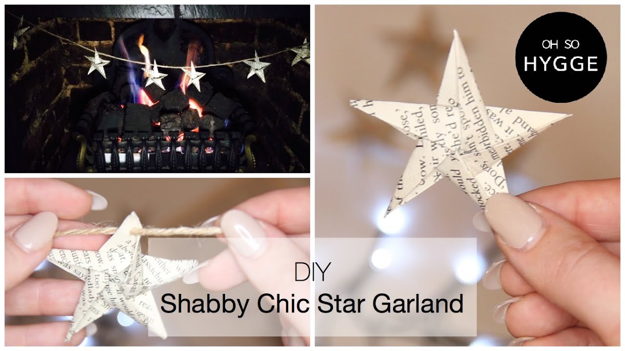 DIY - Shabby Chic Star Garland Tutorial - Oh So Hygge - YouTube