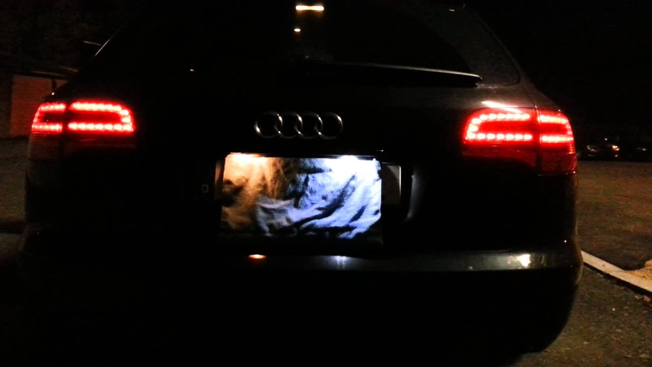 Audi A6 Original SMD Kennzeichenbeleuchtung LED vs Birne ( HD-Video ) Part  2/2 