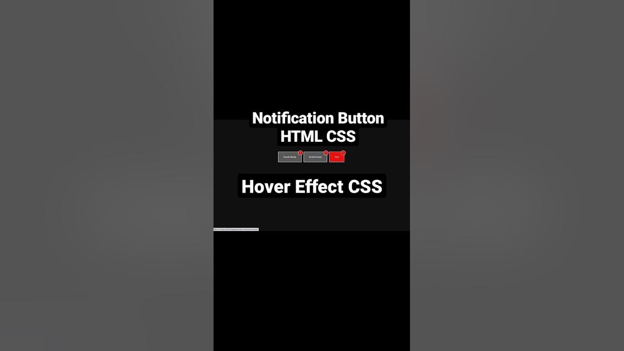 Cara Membuat Notifikasi Button dengan HTML CSS#mengareit #shorts # ...