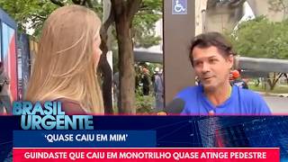 Homem que quase foi atingido por guindaste fala com o Brasil Urgente