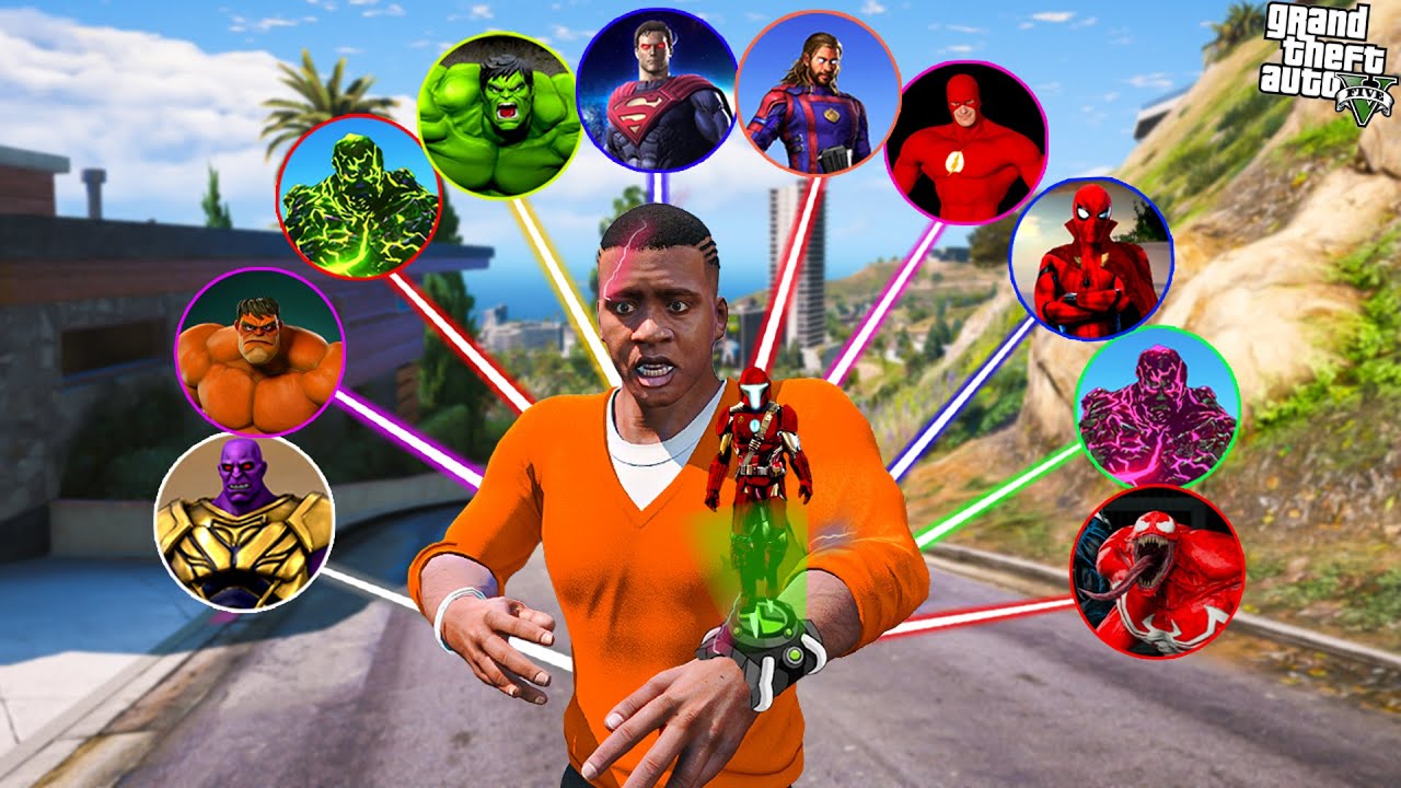 Франклин Купите BEN 10 SUPER HERO за $1, чтобы получить BEN 10 SUPER HERO за $1 000 000 000 в GTA 5!