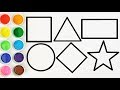 Dibuja y Colorea Las FIGURAS GEOMETRICAS - Videos Para Niños - Learn Colors For Kids / FunKeep