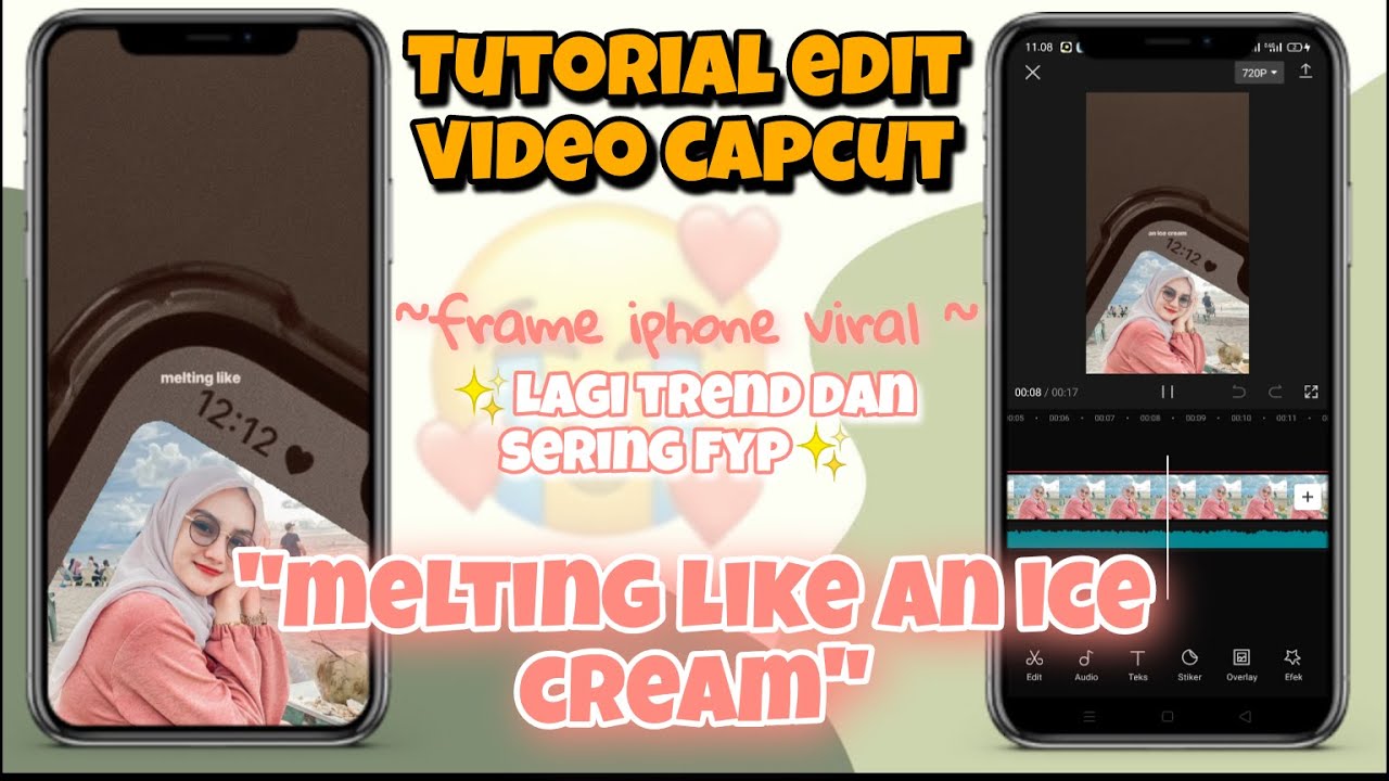 Tutorial edit frame Aesthetic Trend Capcut MELTING LIKE AN ICE CREAM ...