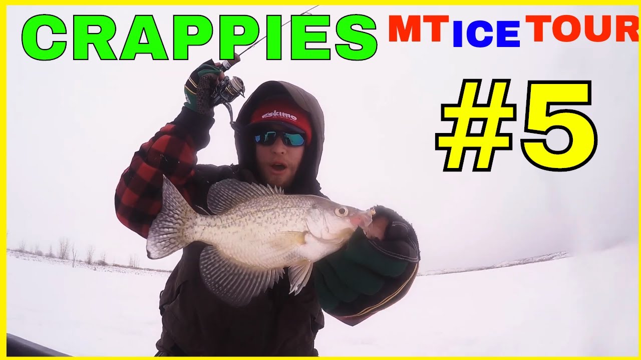 CRAPPIES IN A BLIZZARD Montana ICE Tour 5 ( CATCH & COOK ) TONGUE