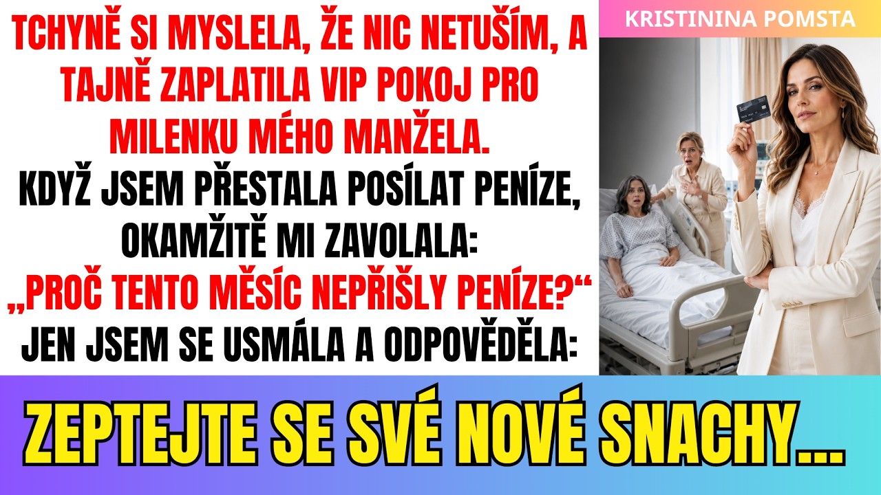 Když mi tchyně zavolala, že jí nepřišla měsíční platba, slyšela jsem v jejím hlase poprvé v životě strach. Deset let jsem jí každý měsíc posílala sedmdesát pět tisíc korun na „pomoc rodině“. Devět...