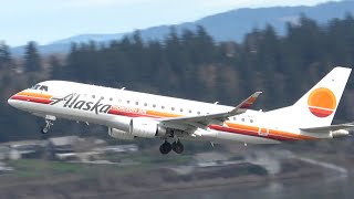 Alaska Airlines AS2124 Retro Livery Embraer E175LR N652MK PDX Seattle SEA 2026