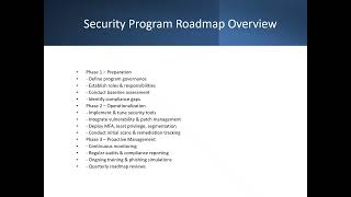 Security Program Roadmap Presentation