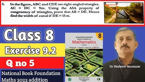 Class 8 Exercise 9.2 Q no 5  ex 9.2 NBF Maths  Sir Nadeem find unknown  in Similar triangles