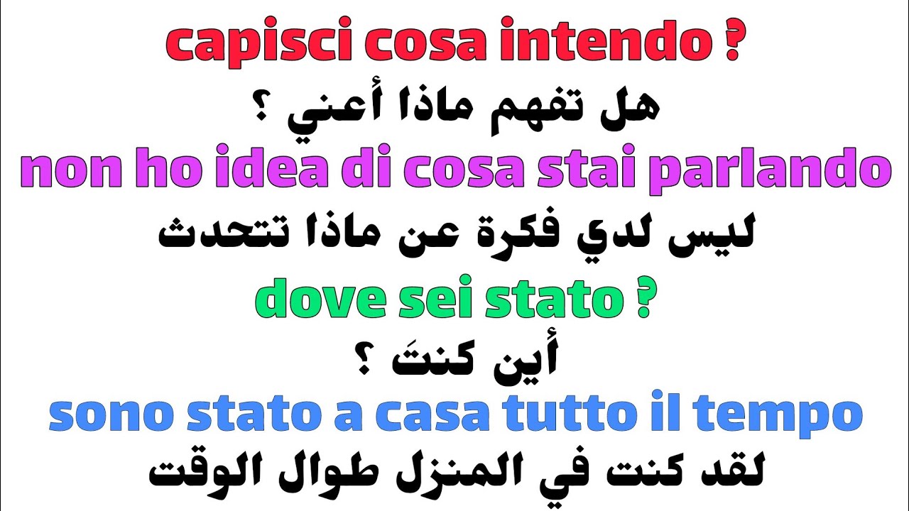 تعلم 30 سؤال و جواب باللغة الإيطالية للمبتدئين