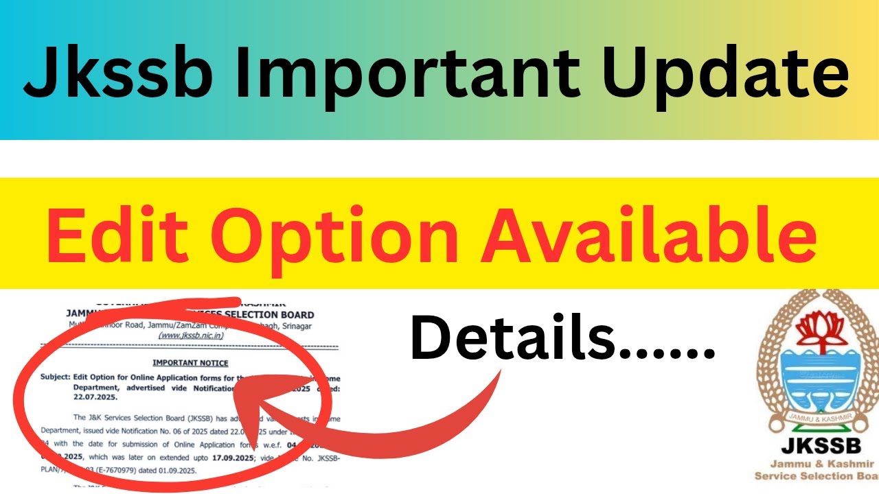 Edit Option Jkssb advertisement 06/2025 | What about Health Posts | How to edit application form