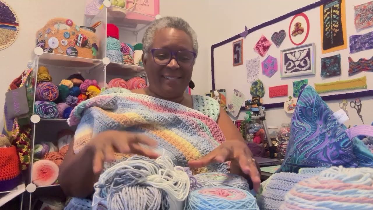 😃💜🧶 Хлопковое одеяло Caron Cake Blanket — начинаем!