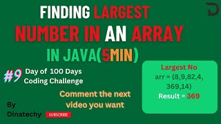 Largest Number in Array in Tamil | Java | Interview | DinaTechy #interview