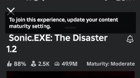 Fix “To access this experience, first update your content maturity setting” In Roblox