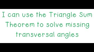 Triangle Sum Theorem Part 1