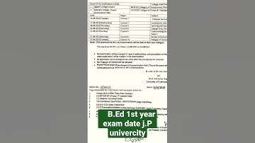 #B.Ed 1st year exam date aa gya //sessan 21-23//#short #j.P university chapra(sarn)#ytshort✍️✍️👍