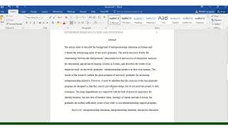 Abstract : APA 6th edition