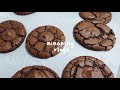 [baking vlog] how to bake brookies, brownie cookies easy recipe, home cafe, asmr | ainoning