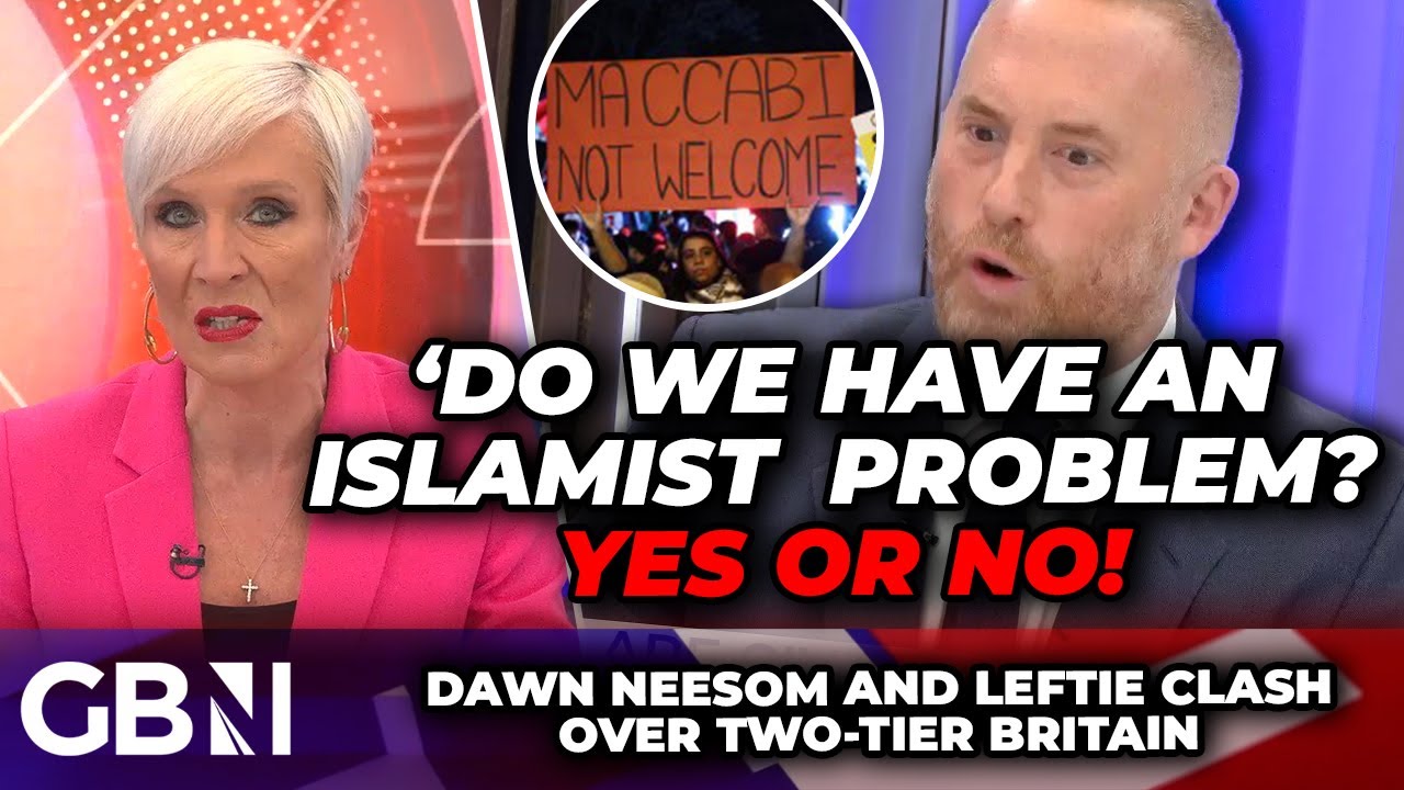 ‘YES or NO!’ Leftie CORNERED on Britain’s ‘Islamist problem’ in CLASH over two-tier Maccabi policing ‘YES or NO!’ Leftie CORNERED on Britain’s ‘Islamist problem’ in CLASH over two-tier Maccabi policing