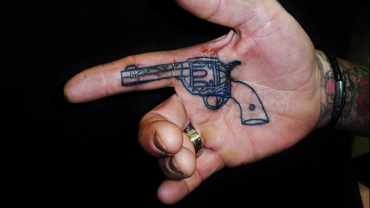 Phills Hand Gun (Part 1) at Adventure tattoo studios II Keighley