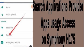 Search Applivations Provider Apps usage Access on Symphony H175