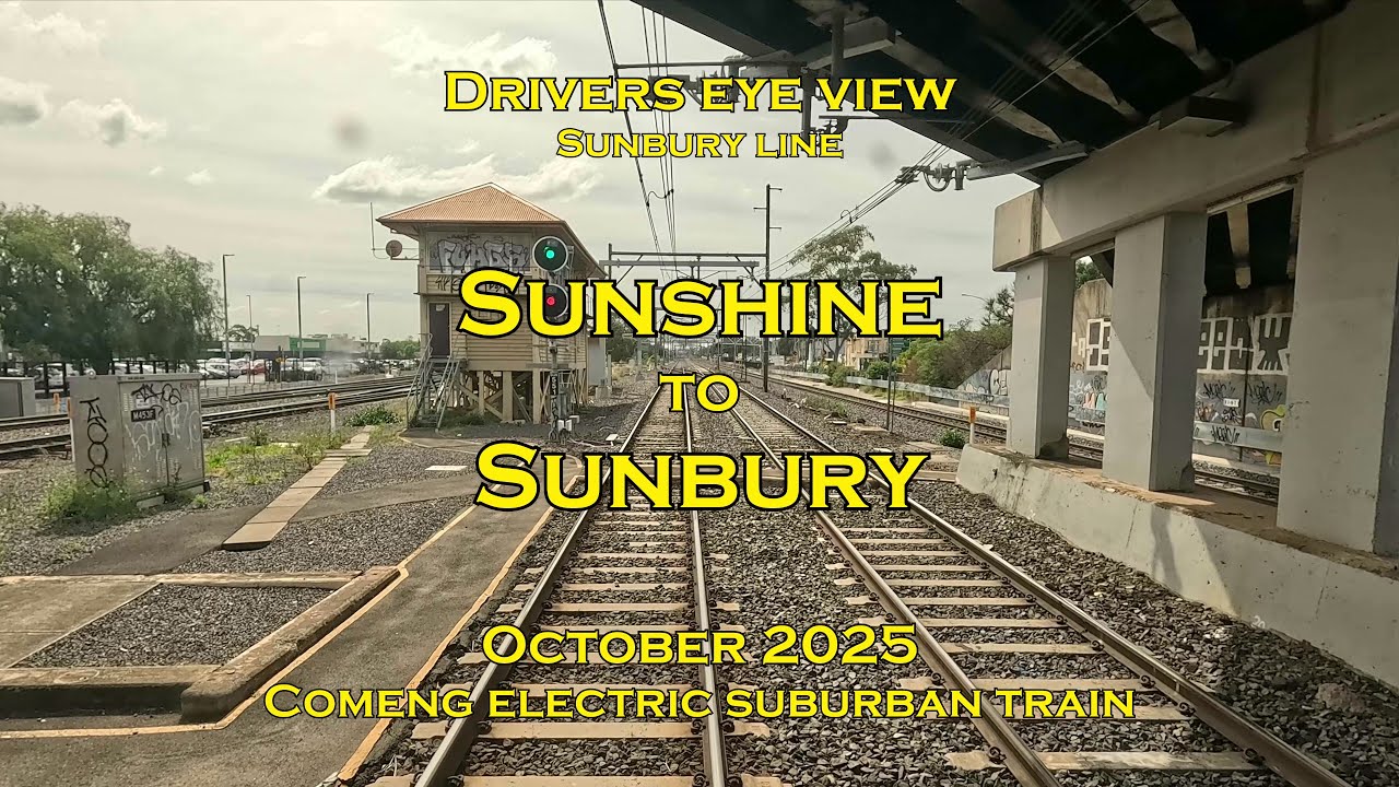 Drivers eye view, Sunshine to Sunbury, Comeng, Oct 2025