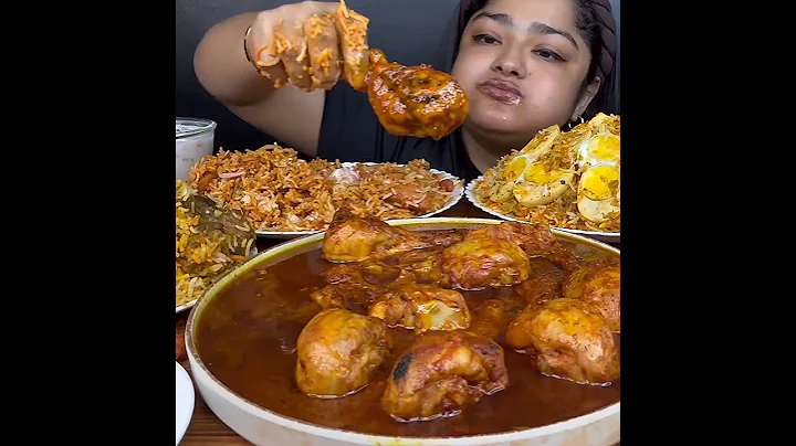 ASMR: EATING SPICY CHICKEN CURRY🔥 BASMATI RICE || #shorts #mukbangn#asmreating #mukbangasmr #asmr