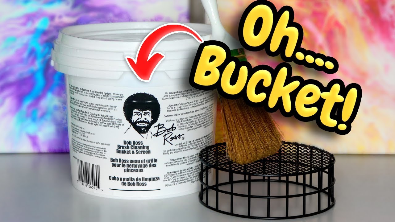 Best Paint Brush Cleaning System? Bob Ross Cleaning Bucket & Screen! 