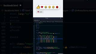 Facebook Animated Reactions Button in 5 Minutes | HTML CSS JavaScript