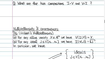 01.03 Correspondence of affine varieties and ideals via the Nullstellensatz