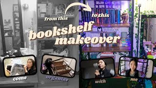 a BOOKSHELF MAKEOVER 🌼my mini library🌼...🪵🍃🤎💜 vibes