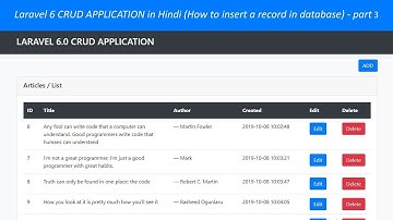 Laravel 6 CRUD APPLICATION in Hindi (How to insert a record in database) - part 3
