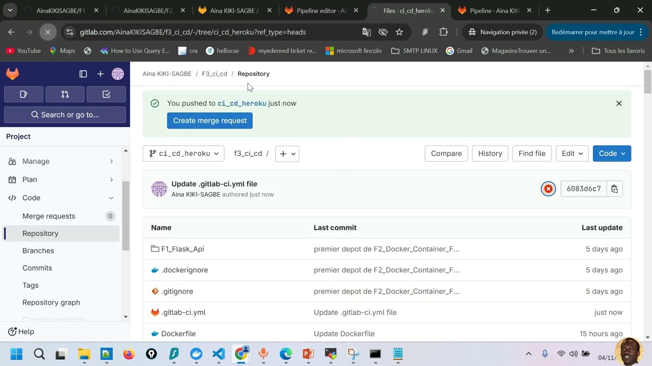 F3_ci_cd_1_Heroku 5 : 🚀 Premier Job CI/CD GitLab : Build Docker + Artifacts