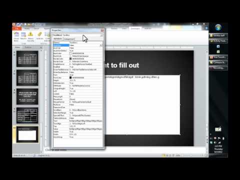 Using the ActiveX textbox tool in PowerPoint 2010