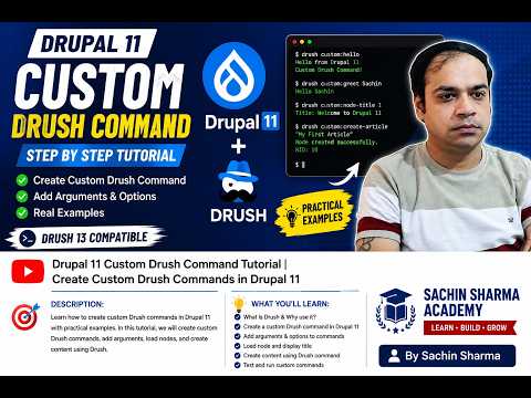 Drupal 11 Custom Drush Command Tutorial | Create Custom Drush Commands Step by Step