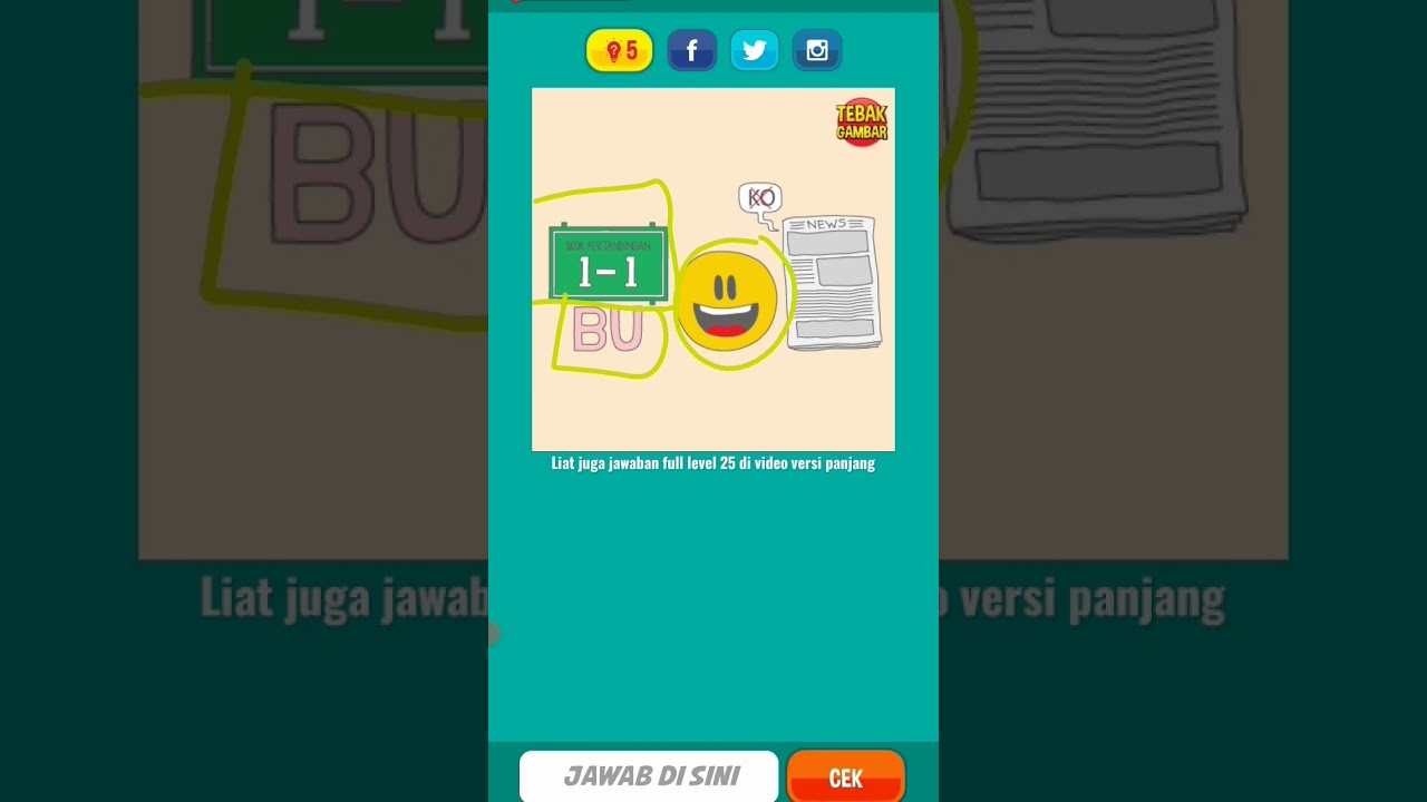 Tebak gambar short level 25 seribu koran 