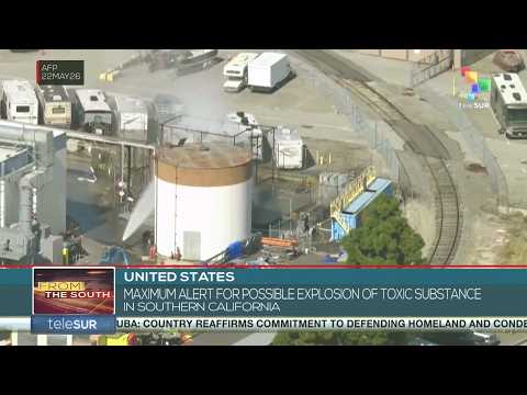 Video Alert for possible explosion of toxic substance in southern California
