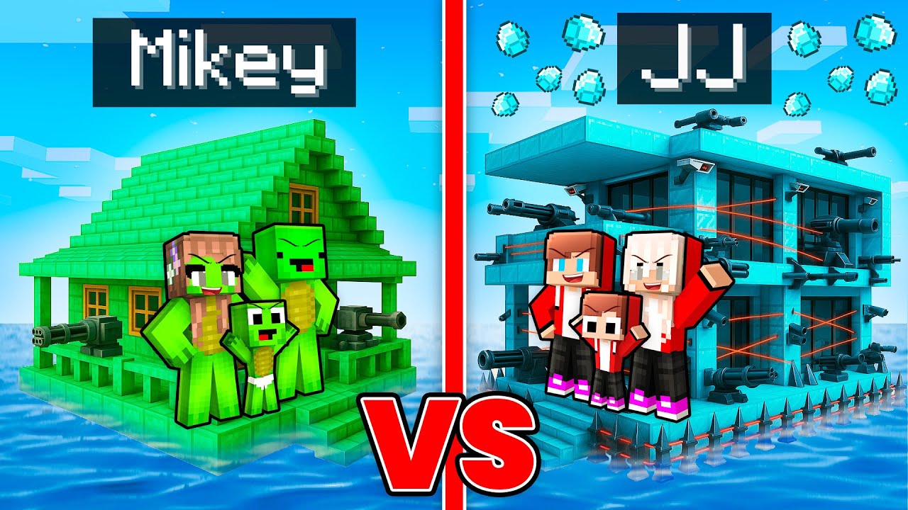 Mikey EMERALD vs JJ DIAMOND Family Water Security House in Minecraft - Maizen