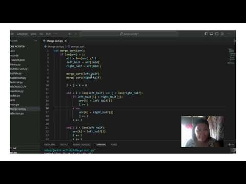 MERGE SORT Using visual studio code of PYTHON