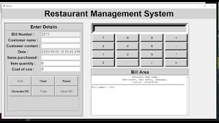 Making Bill Area Functional FINAL - Restaurant Management System | Python Tkinter Projects in Hindi